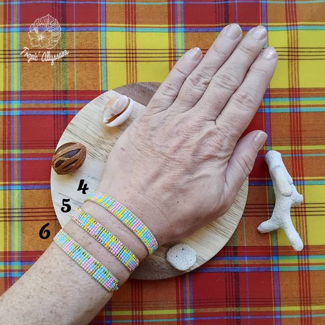 Madras Tissé (Étroit): Rose / Jaune / Turquoise / Anis