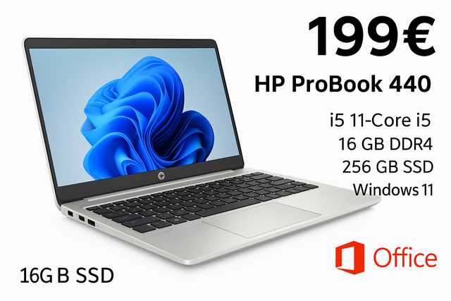 💻 HP ProBook 440 G8 – i5 – 16 GB RAM – 256 GB SSD – Win 11 + Office
