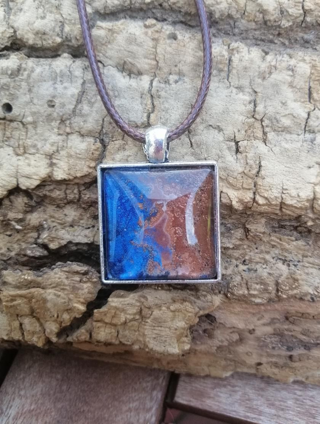 Collier KM04 Carré Mica Bicolore