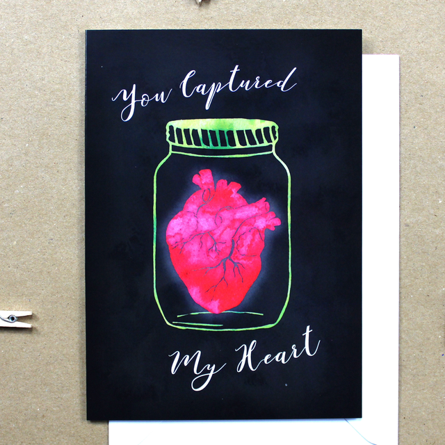 Gothic Heart in a Jar Birthday / Anniversary Card