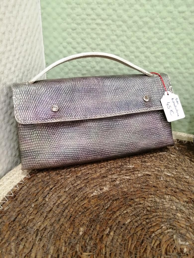 Sac / pochette bandoulière gris irisé