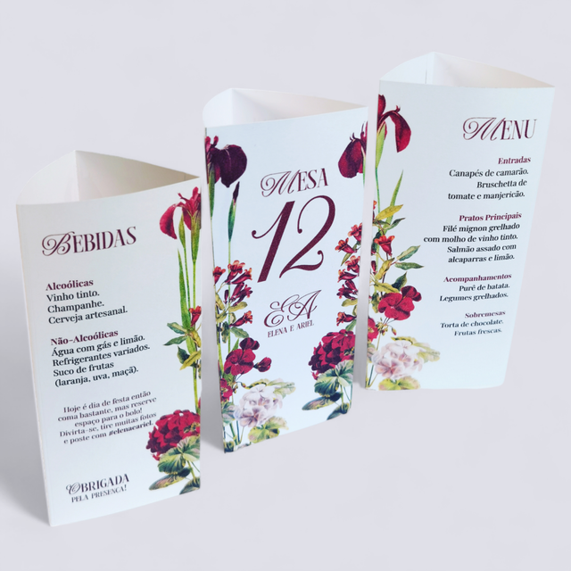 Papelaria de casamento Bouquet Vermelho - cod.100