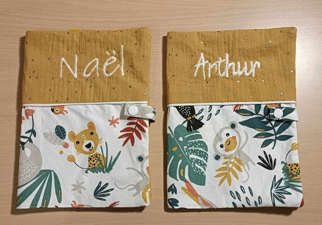 Protège carnet de santé Jungle & moutarde