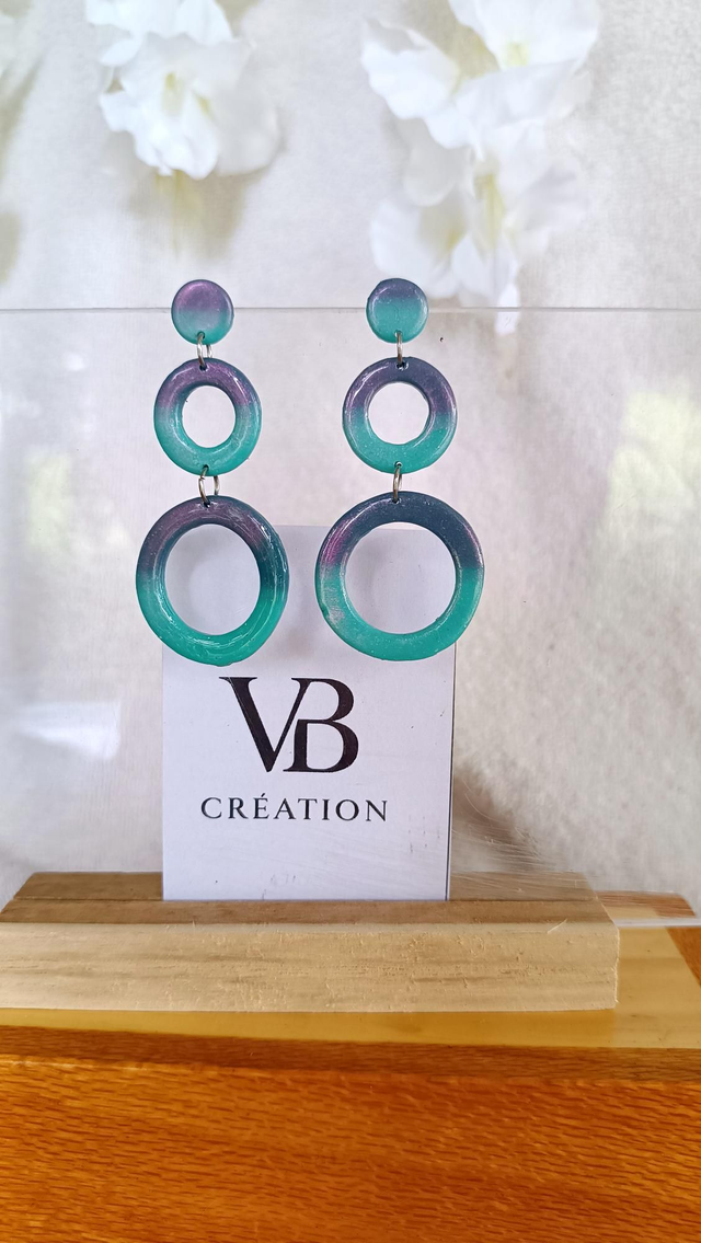 Triple rond dégradées bleues