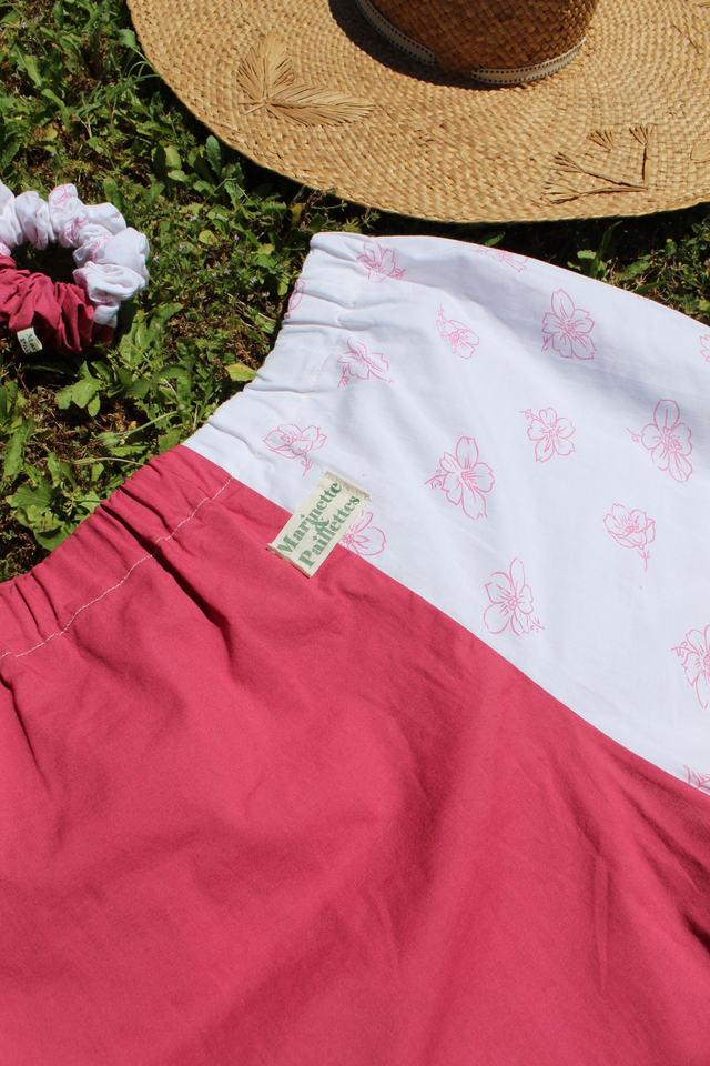 Short bicolore fleurs de cerisier - Taille 1