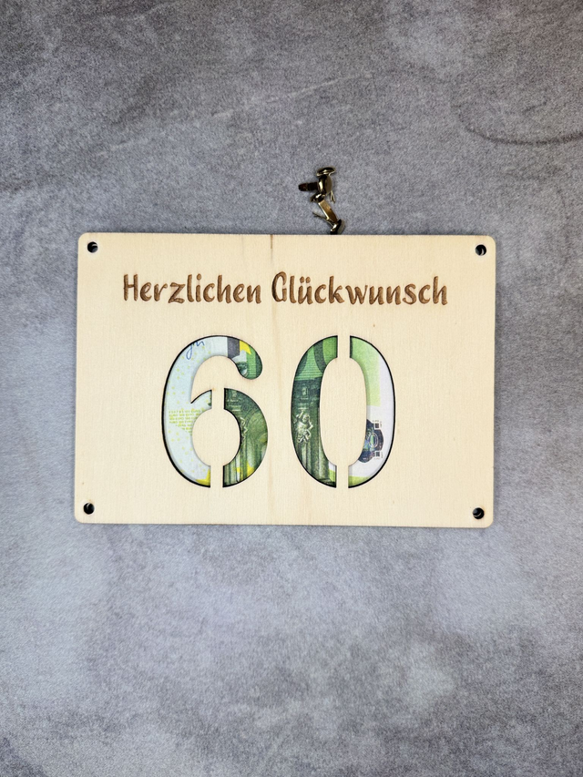 Geldgeschenk "60 - Herzlichen Glückwunsch"