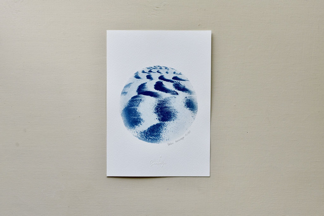 Affiche cyanotype photo de la mer - Dune, Le dossen