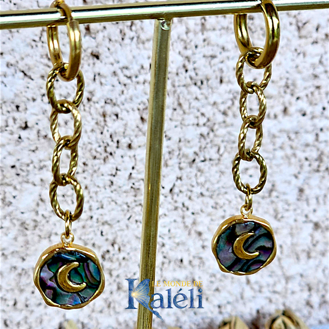Boucles d'oreilles "Lune de Nacre"