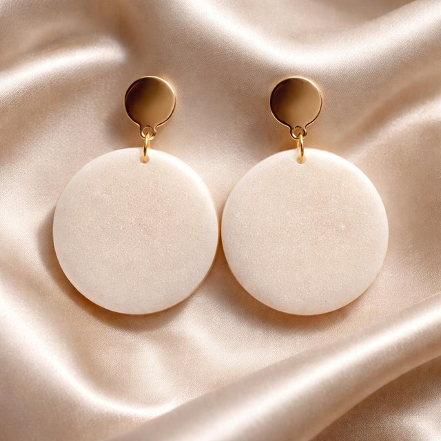 Boucles Sphère et or - Collection Ivoire 