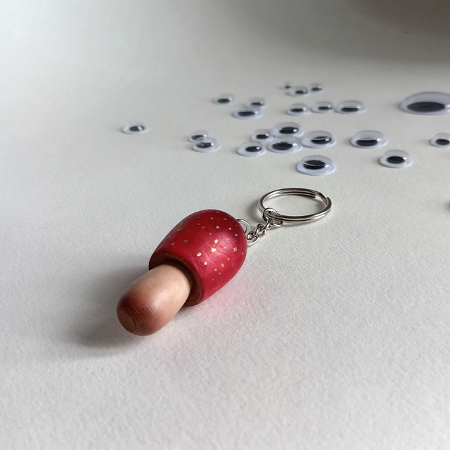 Porte clés champignon amanite dorée