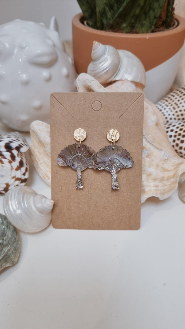 Boucles d'oreilles arbre du voyageur nacre