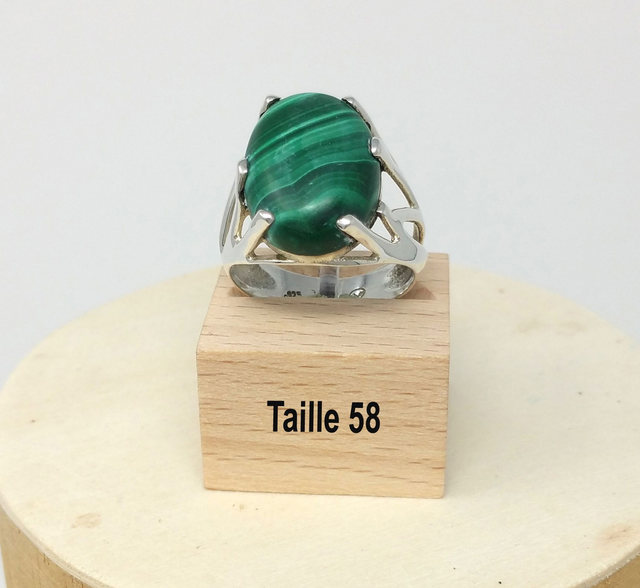 Bague pour femme en malachite taille 58 - 2639