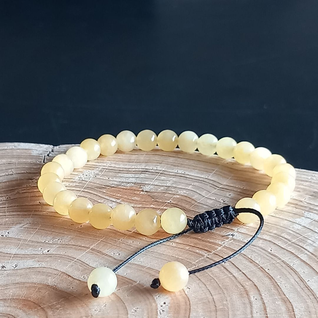 Bracelet ajustable en Calcite jaune