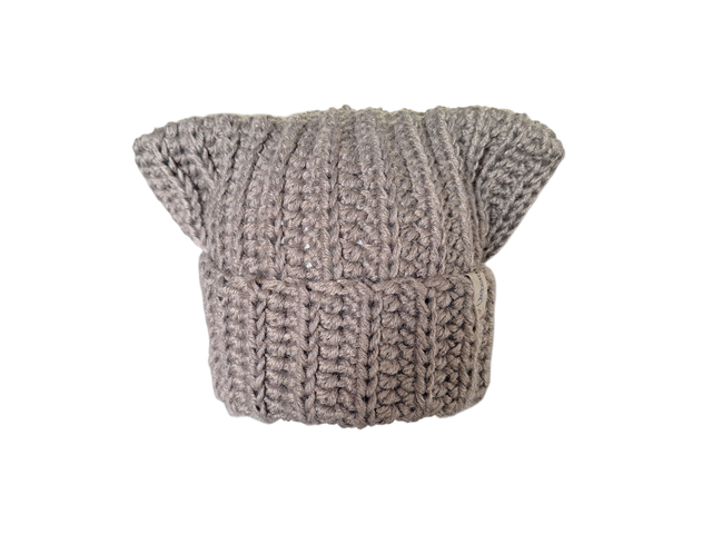 Catbeanie Hellbraun- Gehäkelte Mütze, Katzenmütze, Mütze mit Katzenohren, Unikat, handmade - Einzelstück