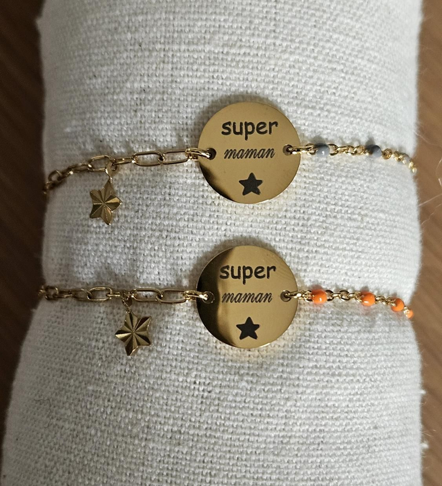 Bracelet chaîne &quot;super maman &quot;
