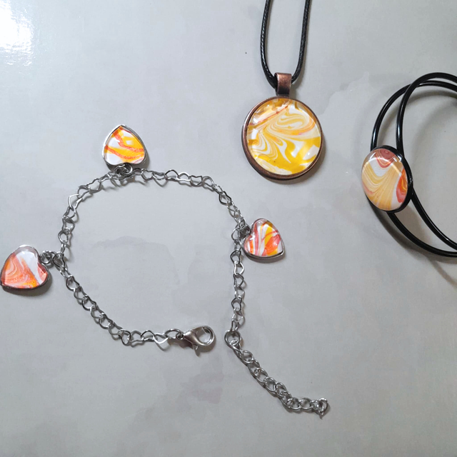 ECLAT DE MIEL - Parure - Métal argenté et noir