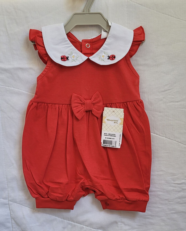 Macacão Curto Feminino Vermelho