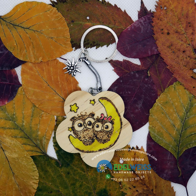 Porte-clés couple chouettes