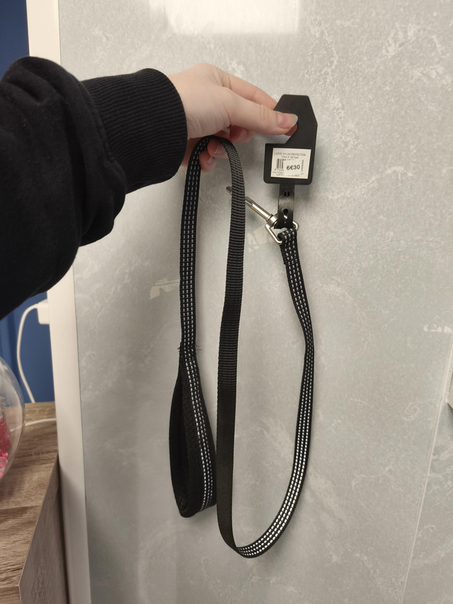 Laisse nylon protection noir 15mm x 120cms