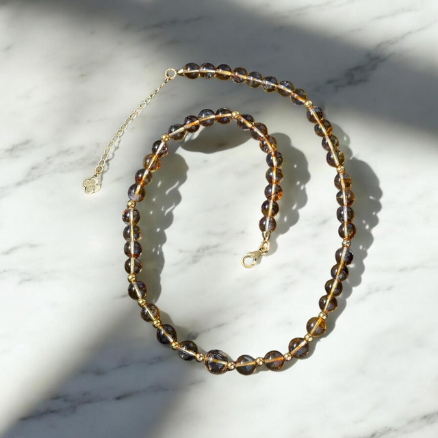 Handmade Natural Gaucha Citrine Necklace.