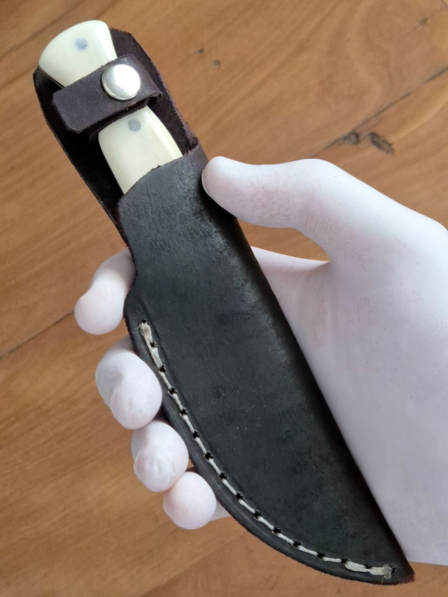 Faca Mineira 4 Pol Aço Inox 420c Osso Bovino Bainha