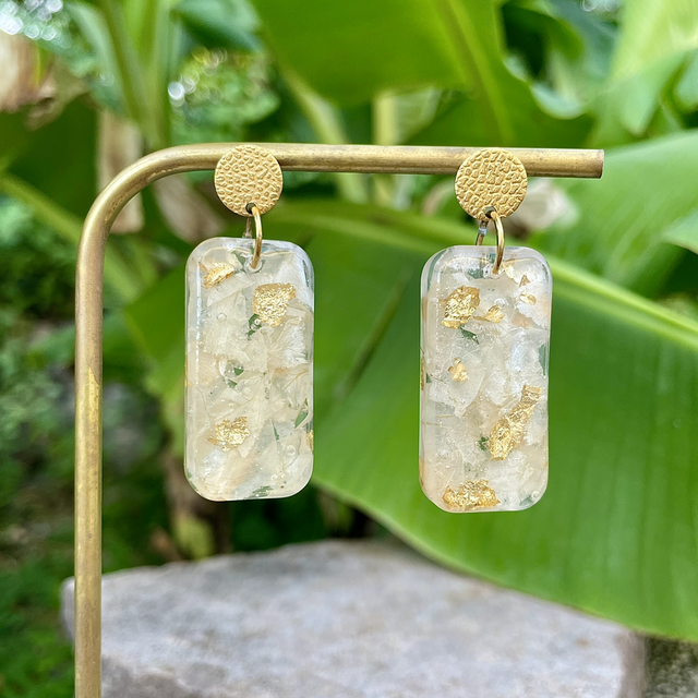 Boucles Sierra - blanches et or 