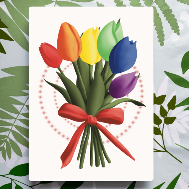 Tulipes au couleurs des drapeaux LGBT - Affiche A4