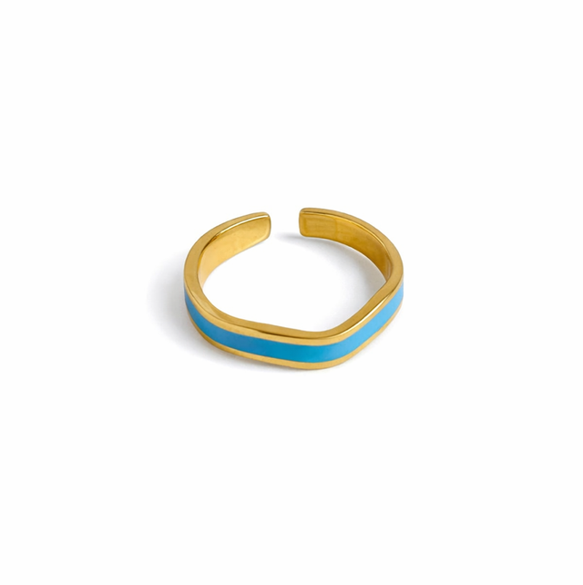 Blue wavey ring 