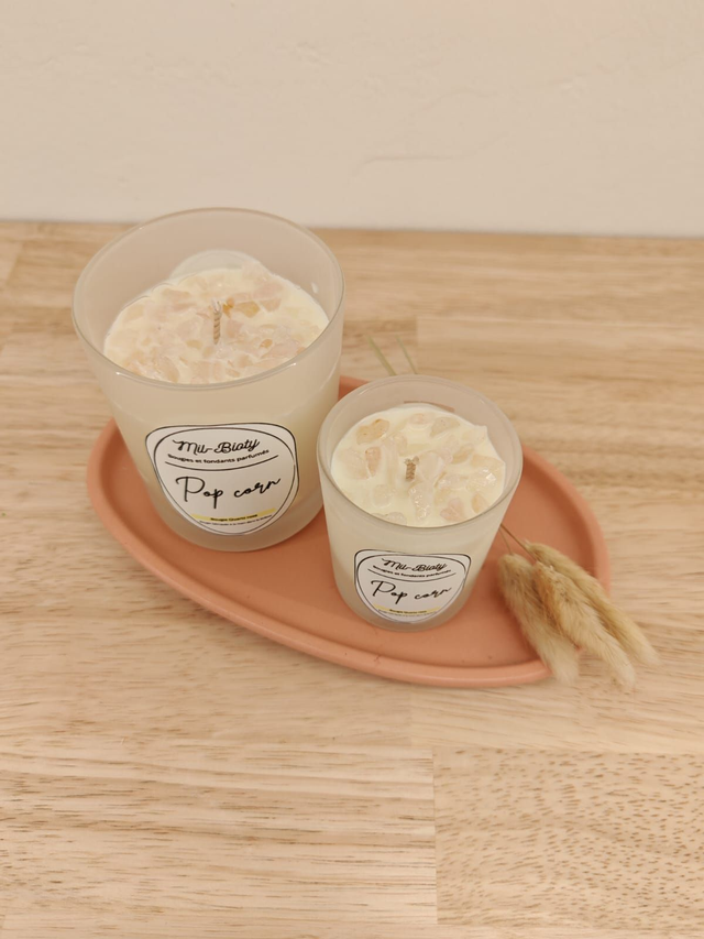 Bougie Quartz rose : Pop corn