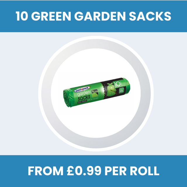 Roll of 10 Sealapack Green Garden Sacks