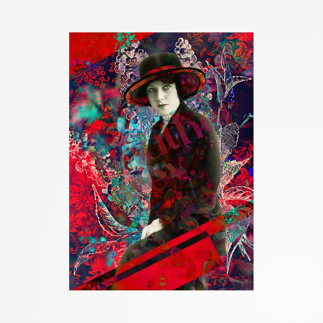 &#039;Bertee Beaumonte&#039; Mounted ACEO | 2.5x3.5&quot; Open Edition Collage Print with 4x6&quot; Mount