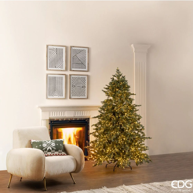 EDG Enzo De Gasperi Albero di Natale Pino Argentato H180 cm con 3000 Mini Led