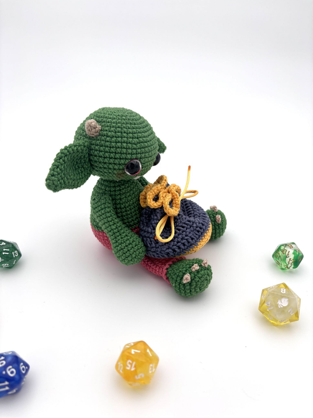 Goblin Dice Bag - Green with blue bag