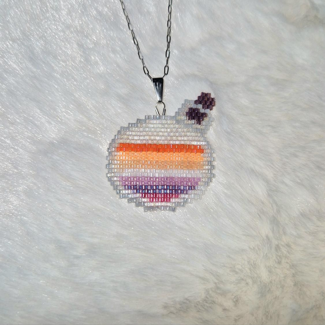 Pendentif Fiole avec drapeau Lesbien 