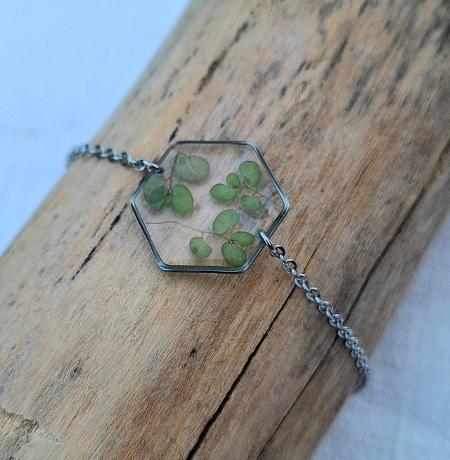 Bracelet argenté · hexagonal Soleirolia