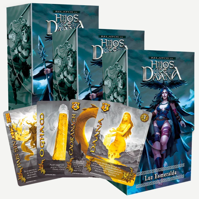 x3 Relatos de Hijos de Daana - Luz Esmeralda + 2 cartas secretas al azar