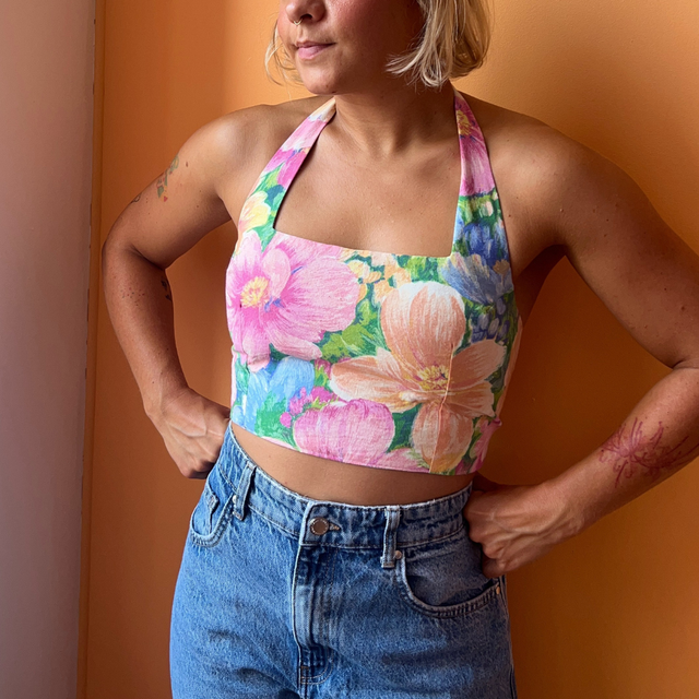 Crop top reversible "Peinture" - M