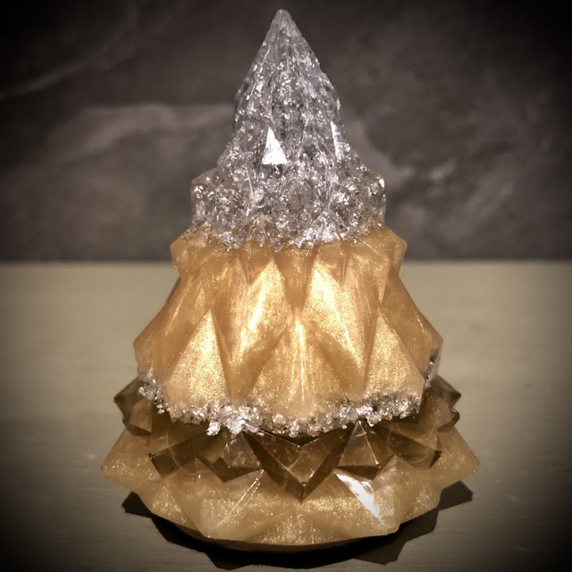 Crystal Energy Tree with Amber gemstones (yellow)