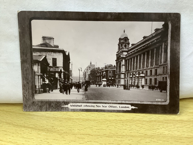 Whitehall showing New War Office Davidson Bros Antique Postcard- posted early 1900's Our Ref A109 £2.50