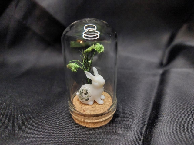 Mini-cloche lapin vert