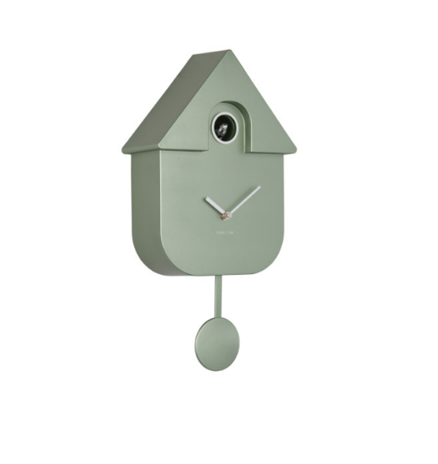Wall Clock Cuckoo Metallic JUNGLE GREEN