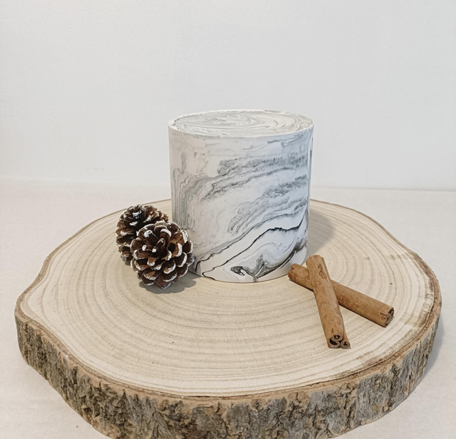 Grande bougie marbre Grise