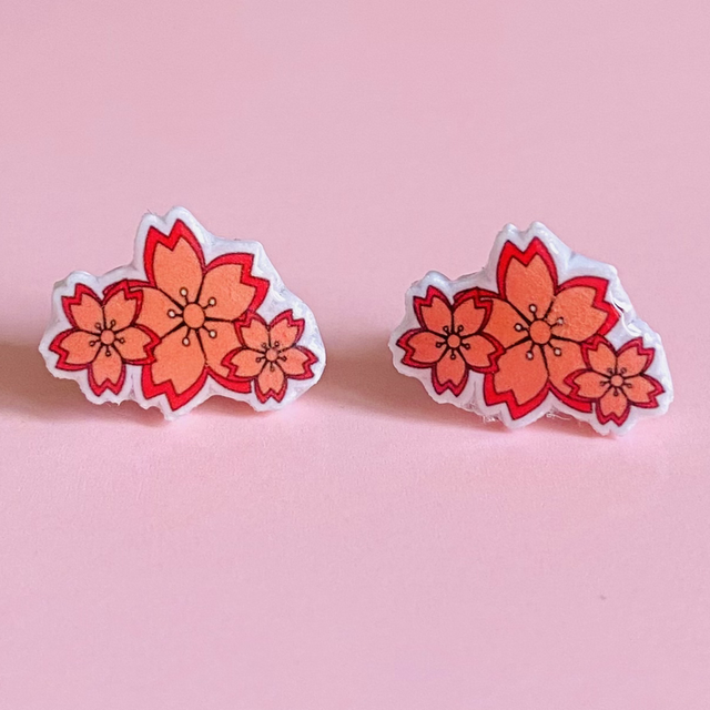 Boucles d’oreilles Fleurs de Sakura 