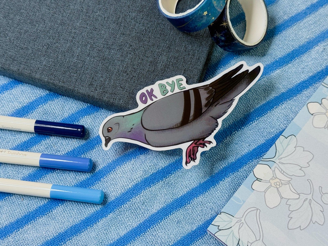 Pigeon Sticker - Ok Bye
