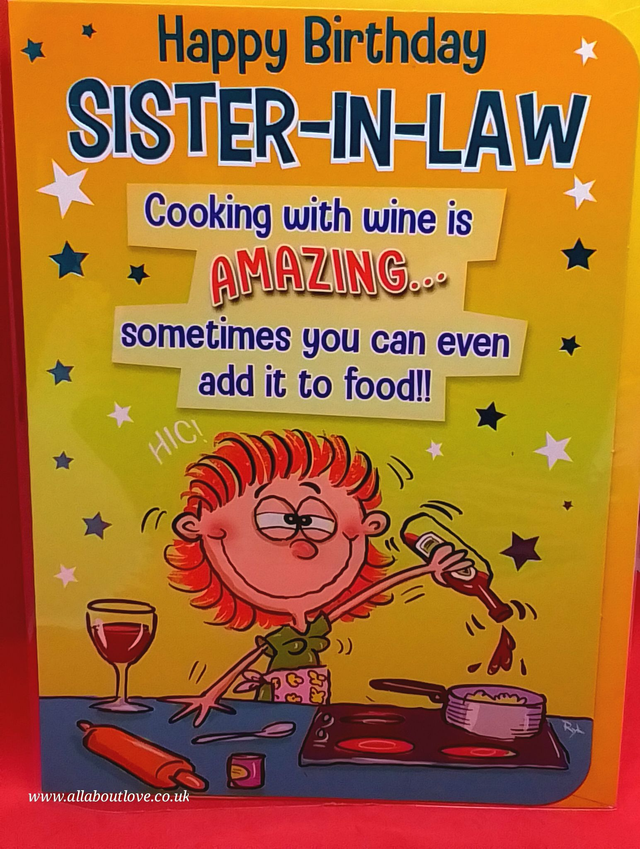 Sister-In-Law Birthday Card Funny Humour 