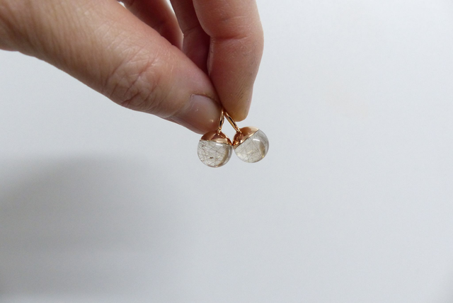 Ohrpendel mit Rutilquarz in Rotgold 750/-