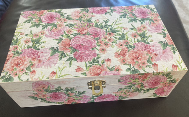 Large Decoupage Wooden Jewellery Box with Reiki Symbols