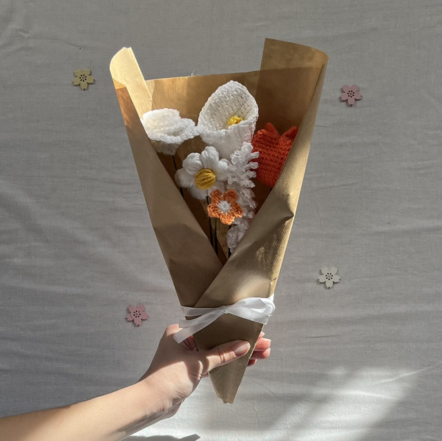 Bouquet orange et blanc