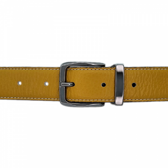 Ceinture en cuir moutarde 105 cm homme 