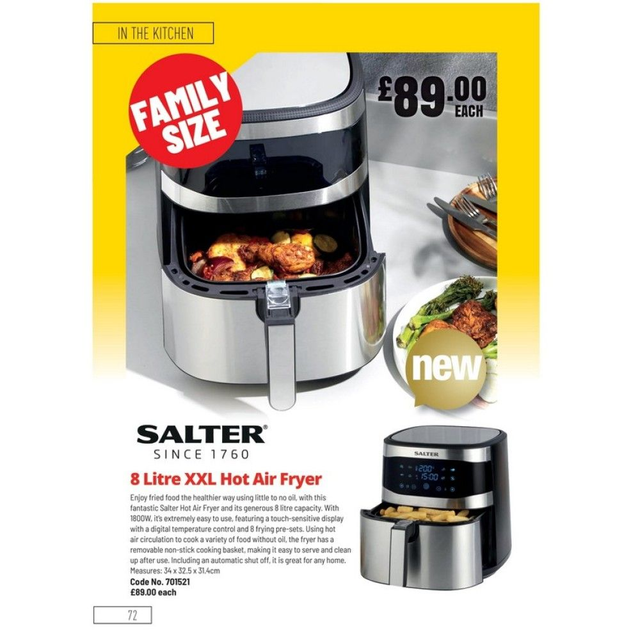Quest 8Litre XXL Hot Air Fryer
